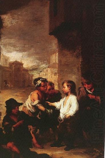 Bartolome Esteban Murillo homas of Villanueva dividing his clothes among beggar boys china oil painting image